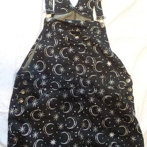 HT DENIM SHORTALL Moon and Stars Bib Shorts size XL